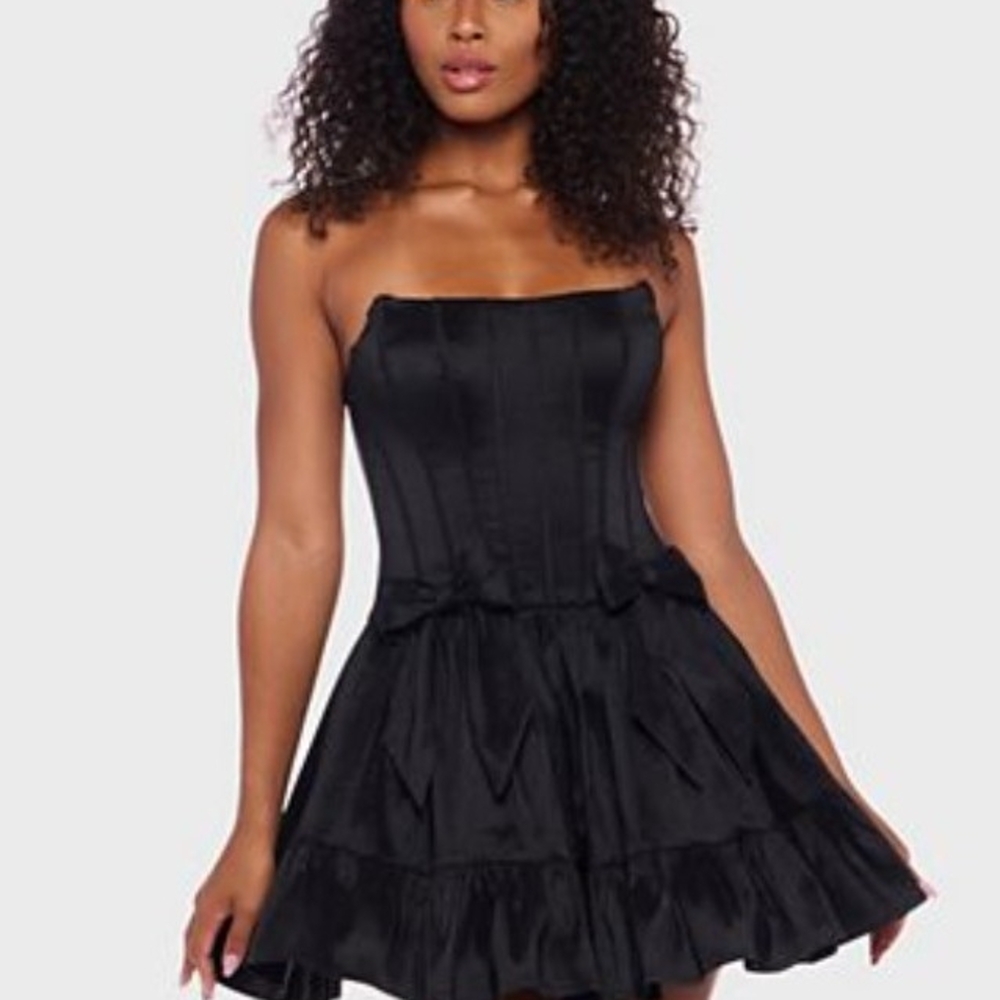 Chic Strapless Black Dress*125*